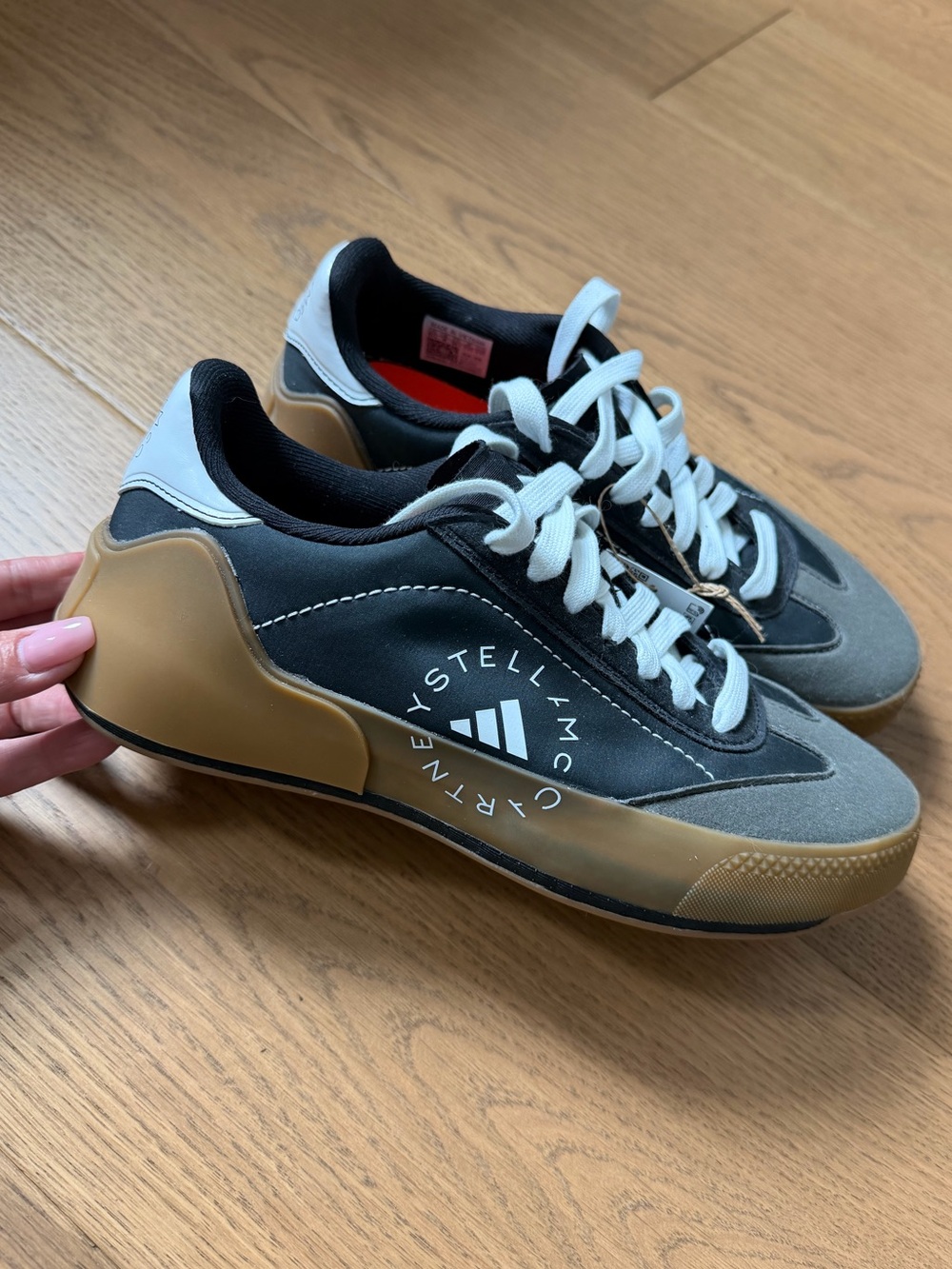 Adidas Stella McCartney Court Boost - Size 5.5 - NWT - Black, White, Gray & Gum